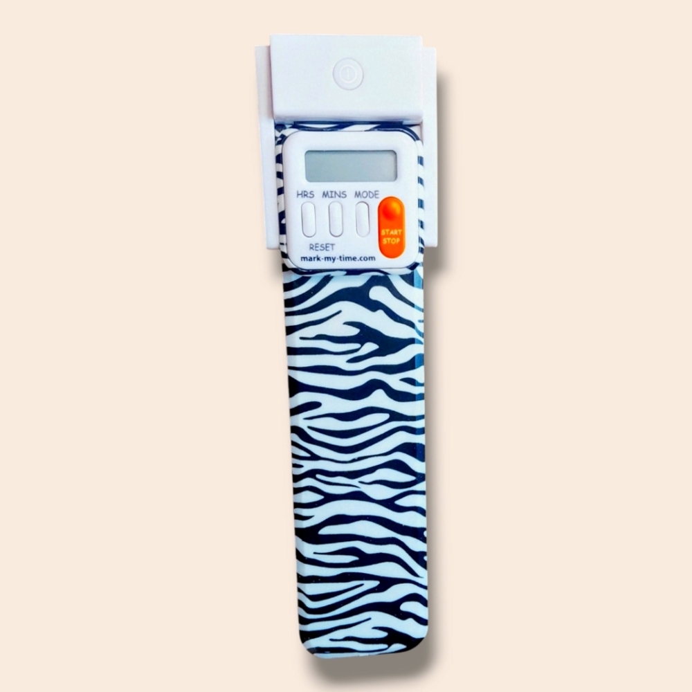 Mark My Time | Black & White Zebra Digital Booklight Timer | 7000231 |